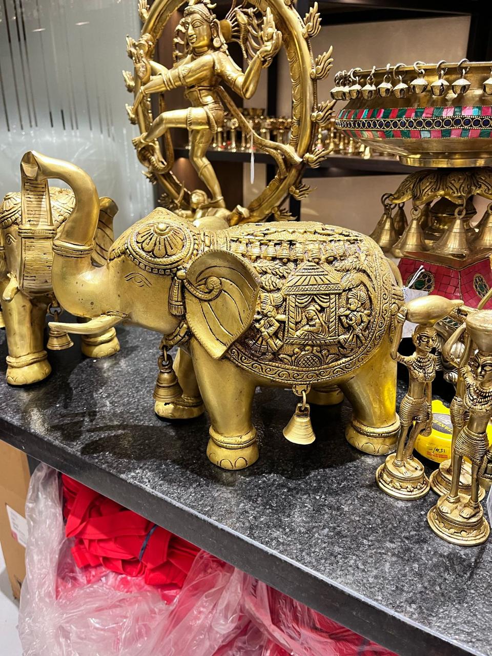 Brass Elephant Pair | Traditional Vastu Elephant Set for Home & Office Decor
