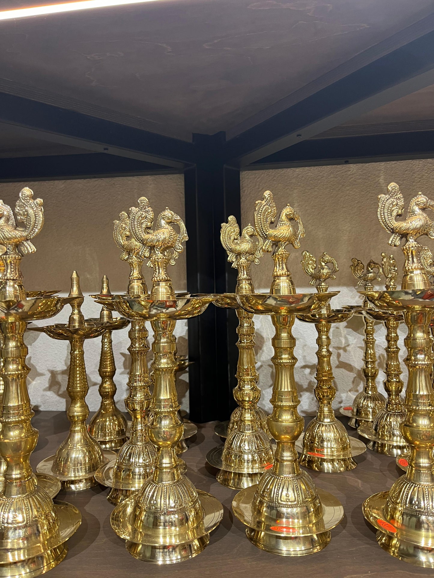 Brass Peacock Lamp Pair | Traditional Nilavilakku Diya Set for Home Temple & Puja Décor (Pair)