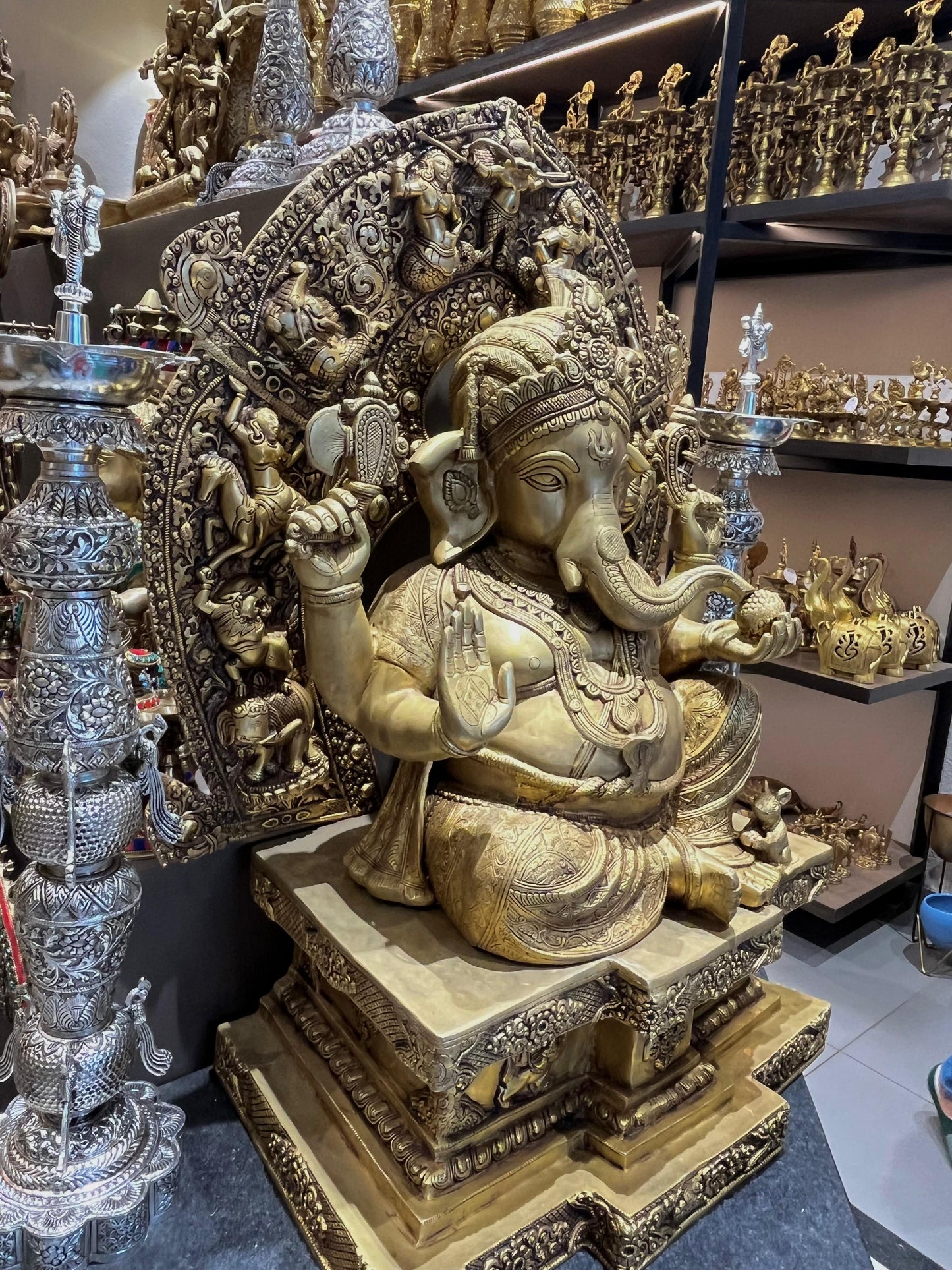 Brass Lord Ganesha Idol | Handcrafted Ganesh Statue for Home Temple & Vastu Decor