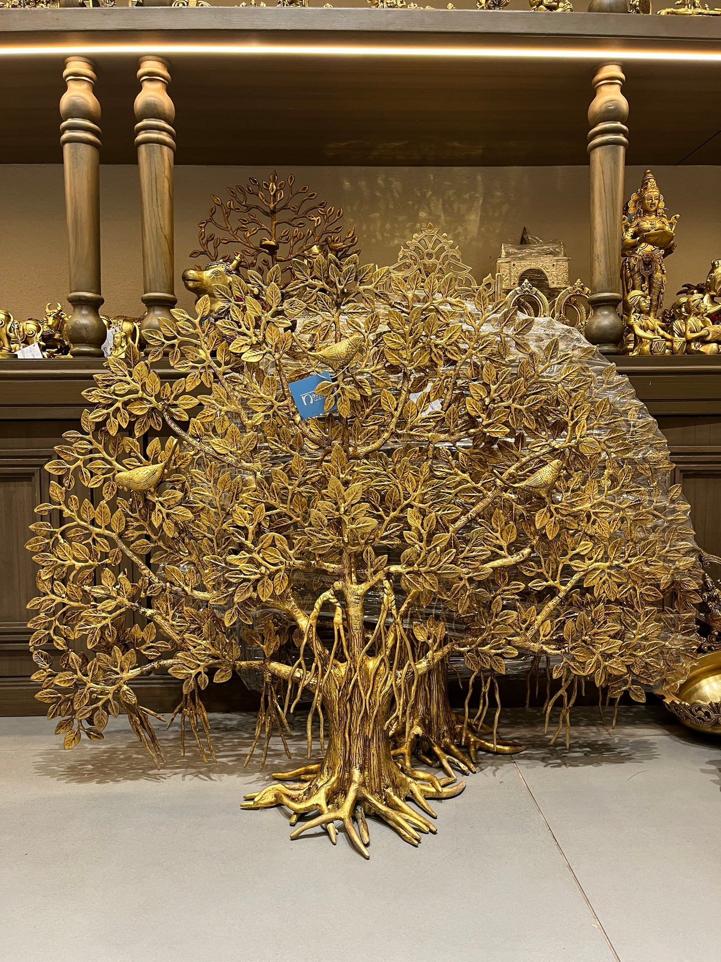 Brass Kalpavriksha Standing Tree (Wall Hanging)