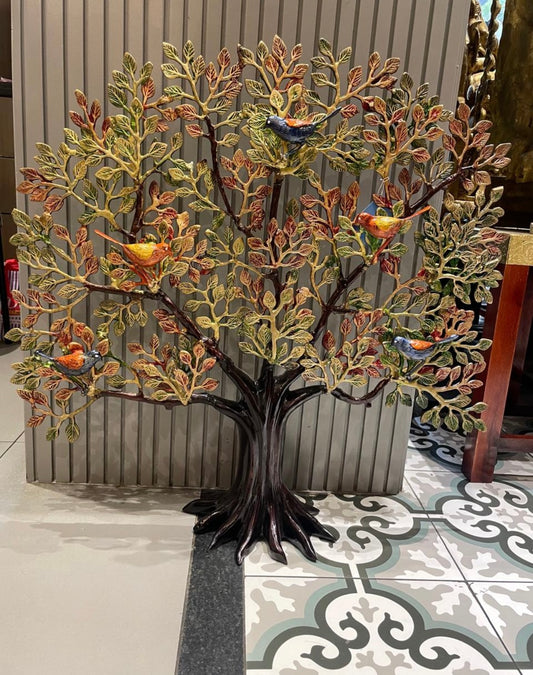 Brass Kalpavriksha Standing Tree (Colored Wall Hanging)