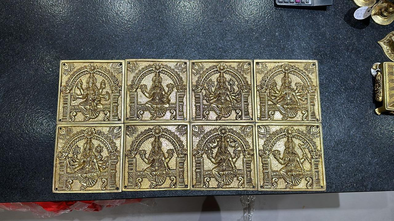 Ashtalakshmi Brass Plates Set (Wall Hanging)