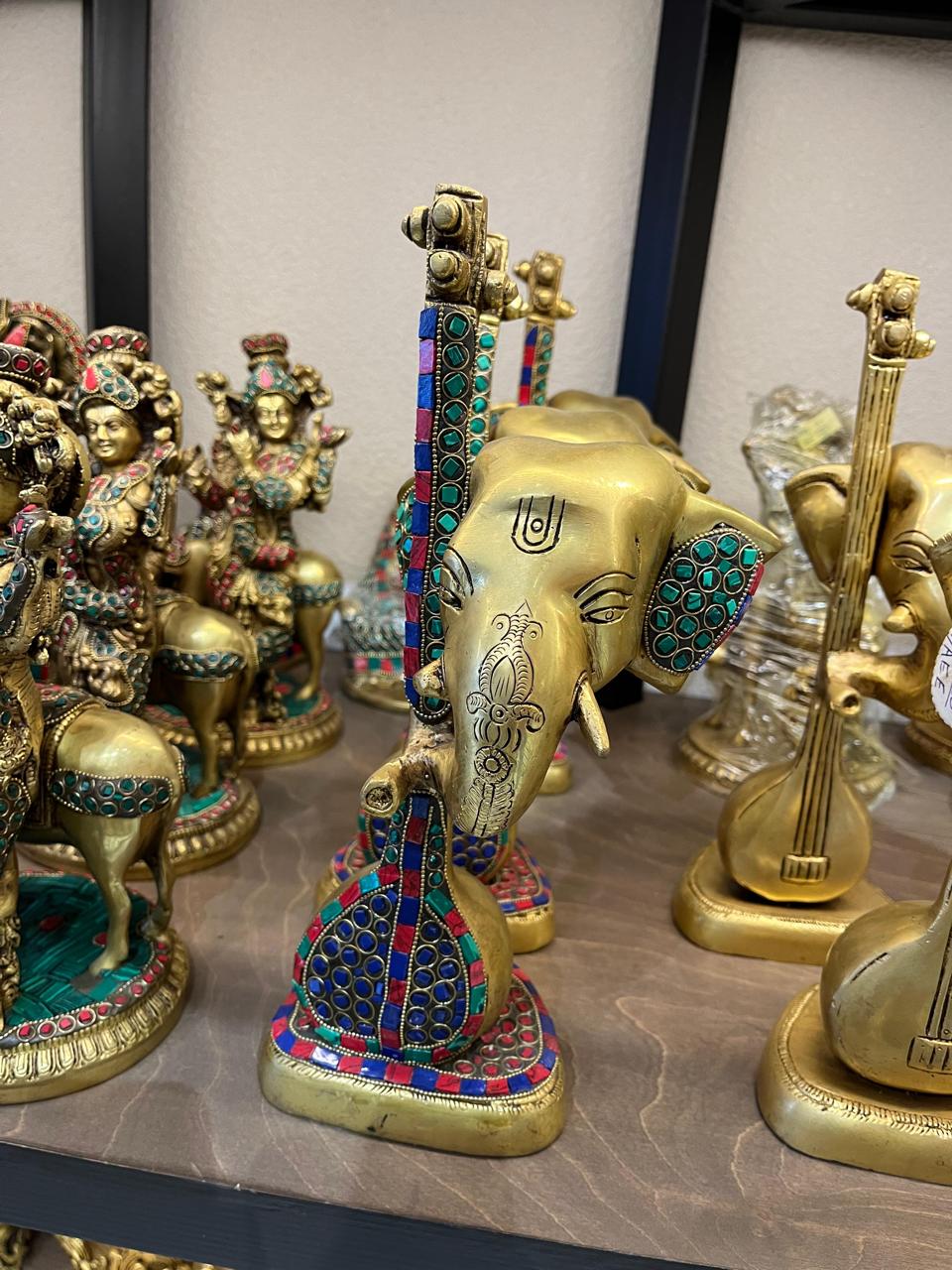 Brass Lord Ganesha With Vina